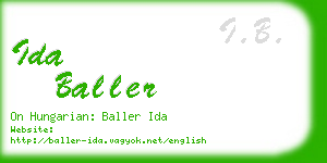 ida baller business card